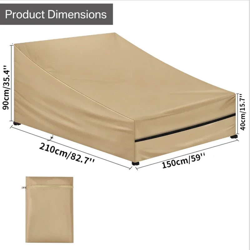 Housse bain de soleil imperméable Oxford, 2 coloris, 210 x 75 ou 210 x 150 cm
