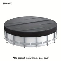 Bâche piscine hors sol ronde noire à cordon de serrage, tissu 210D, 1,8 à 5,4 m