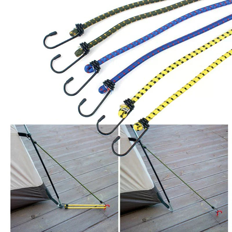 Lot de 6 sandows à crochets 30, 40 et 60 cm pour tente et bagages