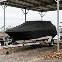 Housse bateau coque en V imperméable anti-UV noire, 4 tailles de 4,2 à 7 m