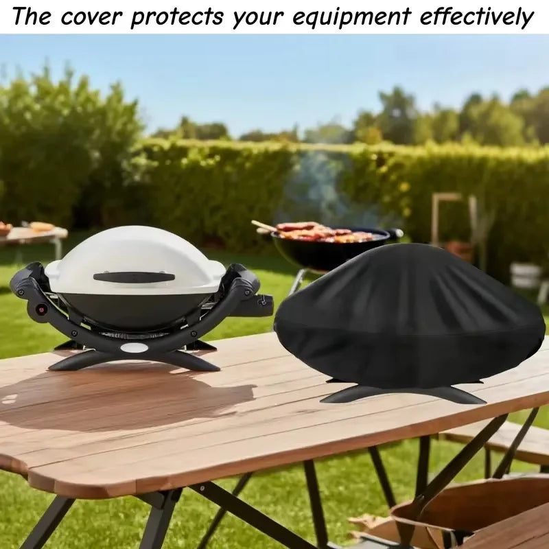 Housse barbecue pour Weber Q200, Q220 et Q2000, polyester noir, 67 x 44 ou 82 x 48 cm