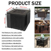 Housse table de foyer carrée 210T imperméable à cordon de serrage, de 54 à 122 cm