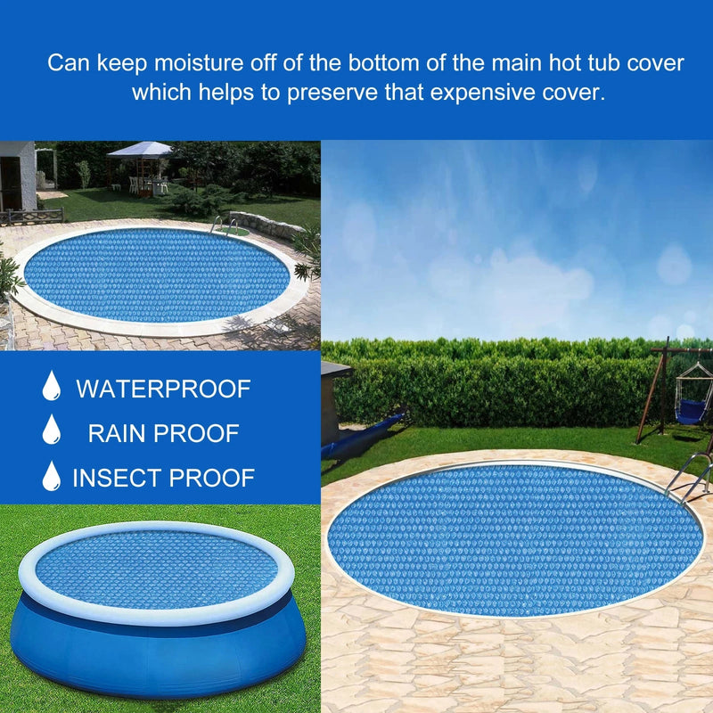Bâche à bulles piscine rectangulaire ou ronde bleue, isolation thermique, 7 dimensions