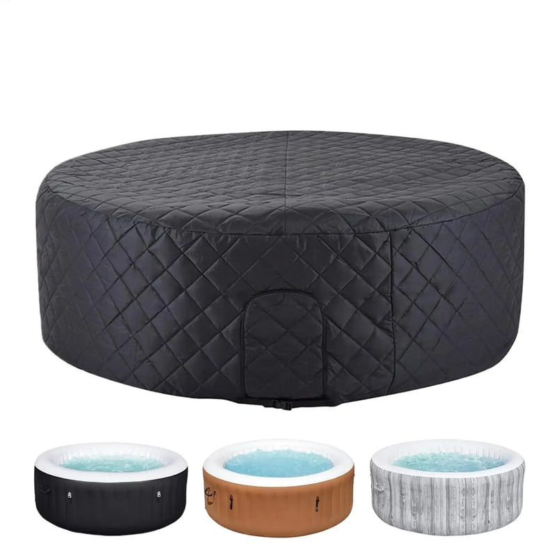 Housse spa gonflable ronde matelassée noire, Ø 208 cm et hauteur 70 cm