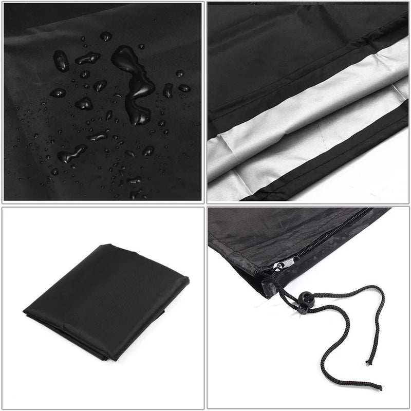 Housse de parasol droit ou déporté Oxford 210D noire, 17 tailles de 140 à 280 cm