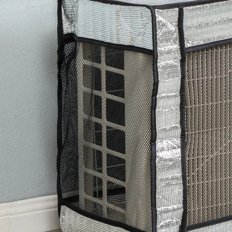 Housse de climatiseur extérieur en aluminium, façade en maille, 5 tailles de 75 à 105 cm