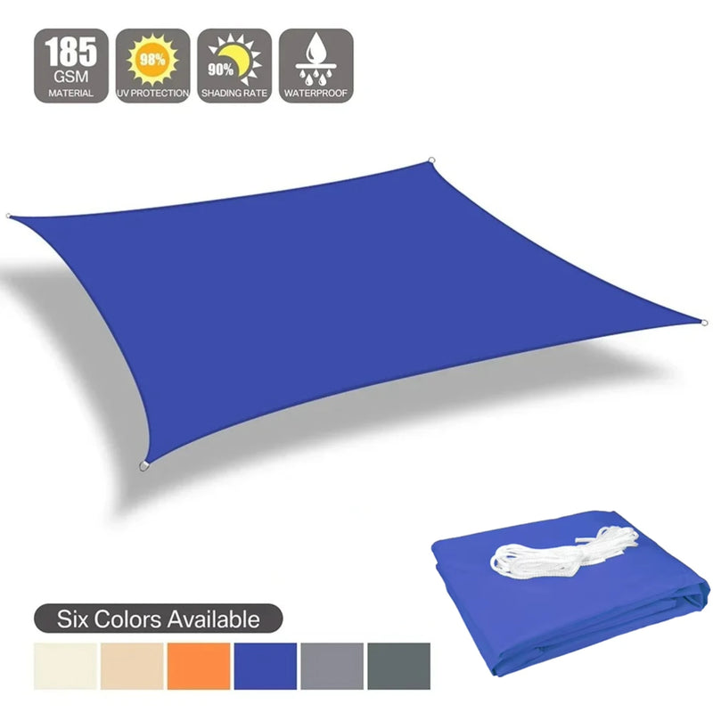 Voile d'ombrage rectangulaire anti-UV pour patio et terrasse, polyester 185 g/m², 7 coloris