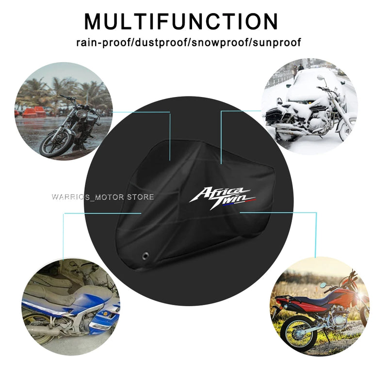 Housse moto pour Honda CRF1100L Africa Twin, Oxford noir ou argent, imperméable, anti-UV, tailles S à 4XL