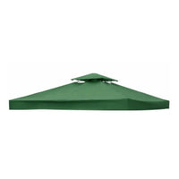 Toit de tonnelle 3 x 3 m à deux niveaux ventilés, polyester 300D, poches d'angle renforcées
