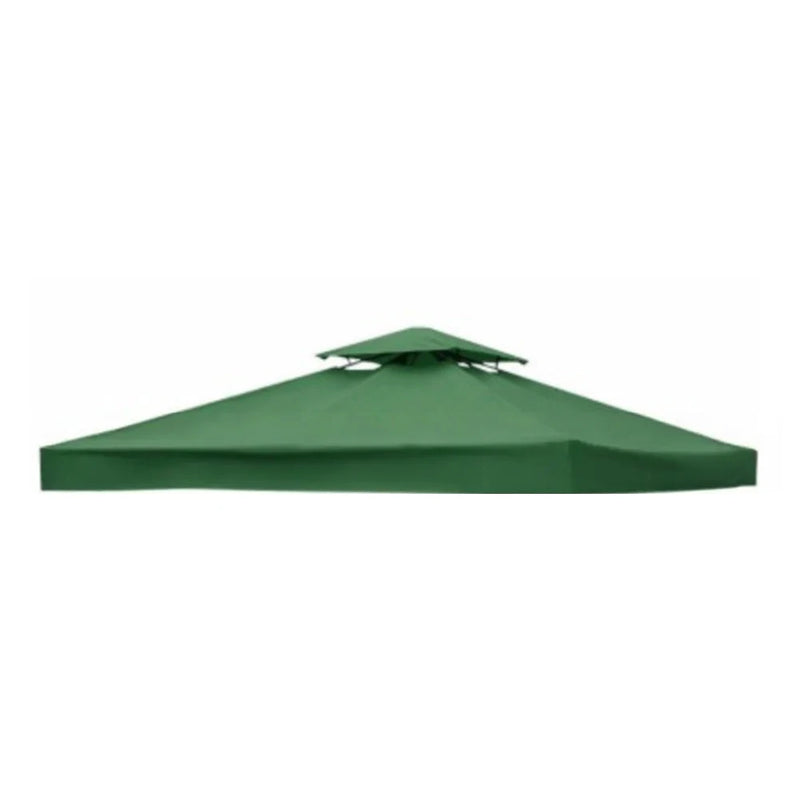 Toit de tonnelle 3 x 3 m à deux niveaux ventilés, polyester 300D, poches d'angle renforcées