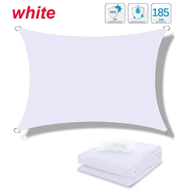 Voile d'ombrage rectangulaire imperméable en polyester 300D, anti-UV, 10 tailles