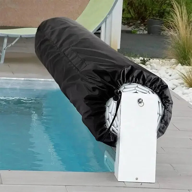 Housse enrouleur bâche piscine polyester enduit d'argent, 3 coloris, 490 à 730 cm