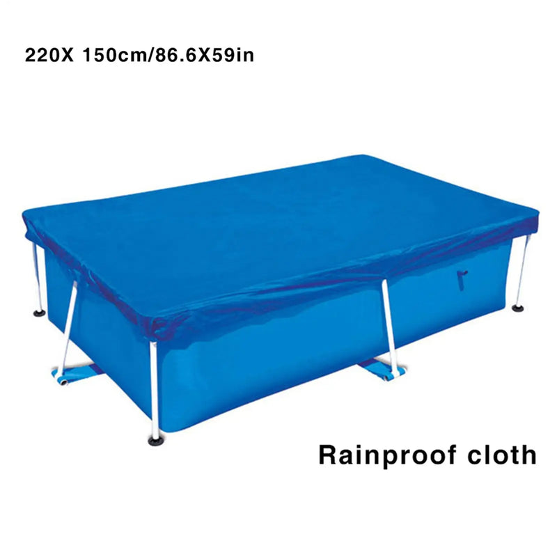 Bâche piscine hors sol rectangulaire bleue imperméable, de 220 x 150 à 300 x 200 cm