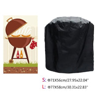 Housse barbecue ronde et rectangulaire en Oxford polyester noir imperméable, 8 tailles de 4XS à XL