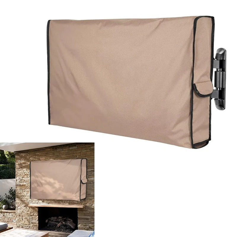 Housse TV extérieure beige imperméable Oxford 210D, 10 tailles de 76 à 170 cm