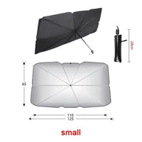 Pare-soleil parapluie pliant en polyester pour pare-brise, 145 x 79 ou 125 x 65 cm, ou rideaux avant