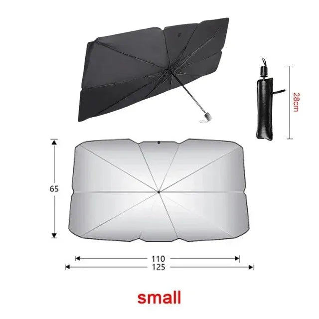 Pare-soleil parapluie pliant en polyester pour pare-brise, 145 x 79 ou 125 x 65 cm, ou rideaux avant