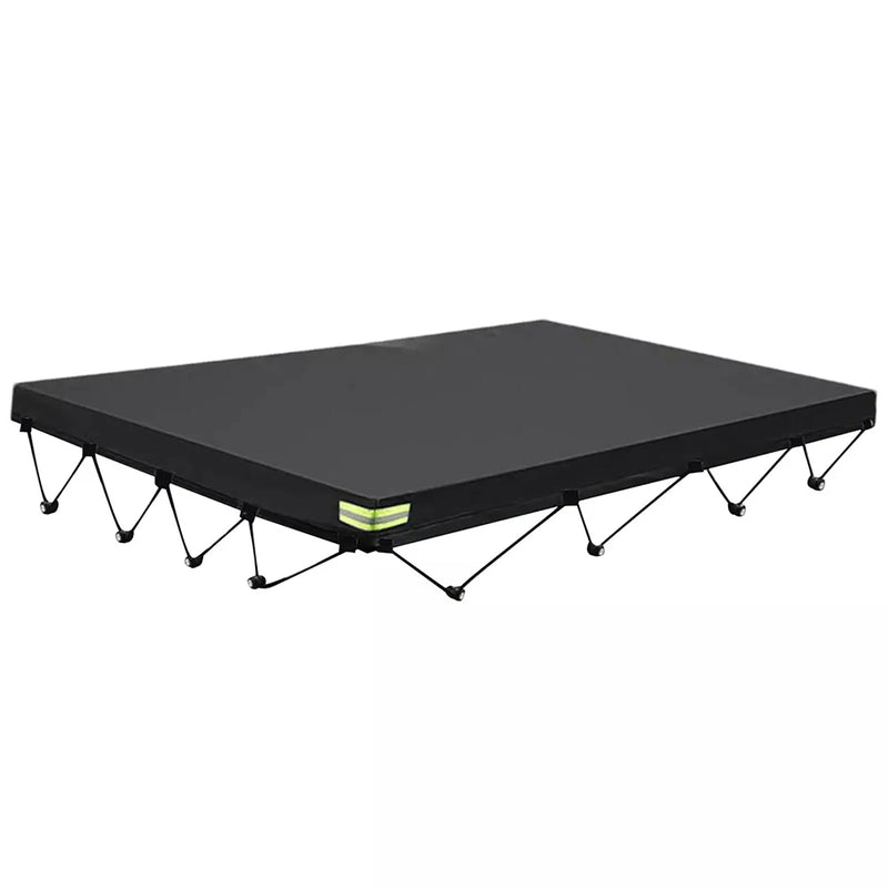 Bâche de remorque Oxford 420D noire à cordons élastiques et bandes réfléchissantes, 214 x 122 x 13 cm