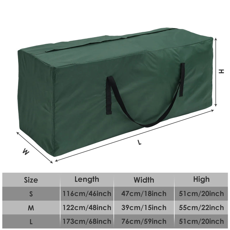 Sac de rangement pour coussins de jardin en Oxford 210D, gris, vert ou noir, 3 tailles