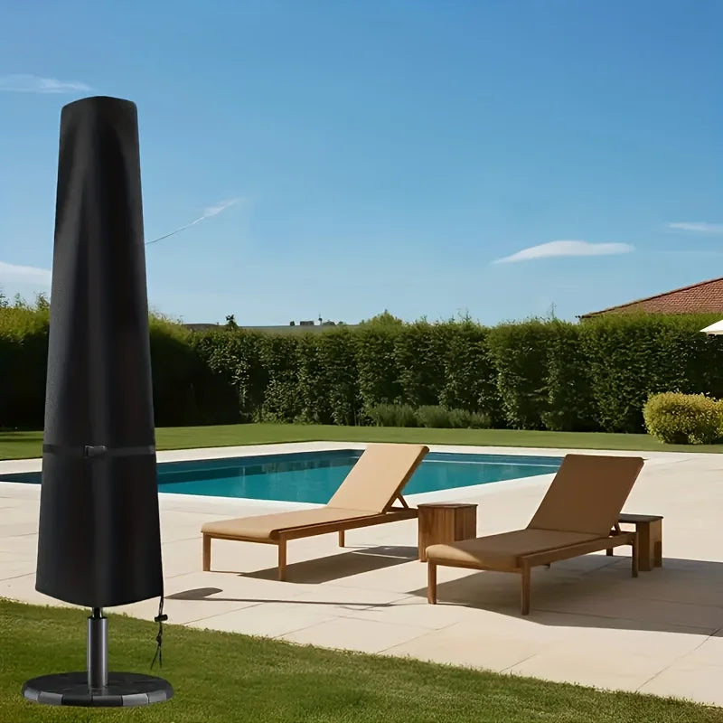 Housse parasol droit ou déporté toutes saisons, polyester, 6 hauteurs de 170 à 280 cm