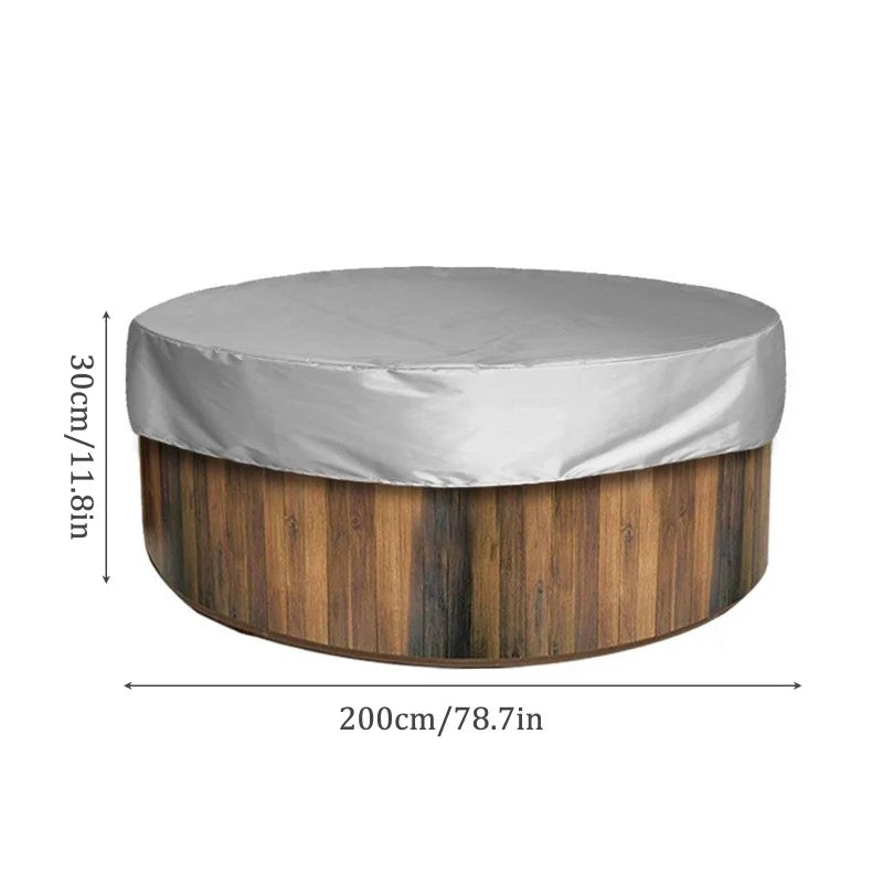 Housse ronde pour spa imperméable avec cordon de serrage, jusqu'à 200 x 30 cm, 5 coloris