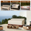 Housse canapé de jardin 2 ou 3 places, imperméable, 5 coloris, 132 à 224 cm