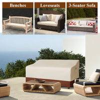 Housse canapé de jardin 2 ou 3 places, imperméable, 5 coloris, 132 à 224 cm