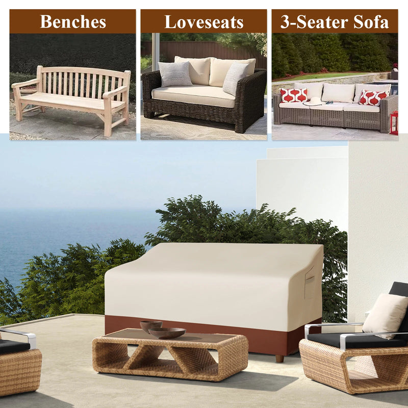 Housse canapé de jardin 2 ou 3 places, imperméable, 5 coloris, 132 à 224 cm