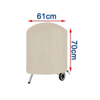 Housse barbecue rond beige imperméable en Oxford 210D, 4 tailles
