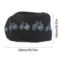 Housse de vélo imperméable anti-UV et anti-poussière, gris ou noir, 200 x 100 cm