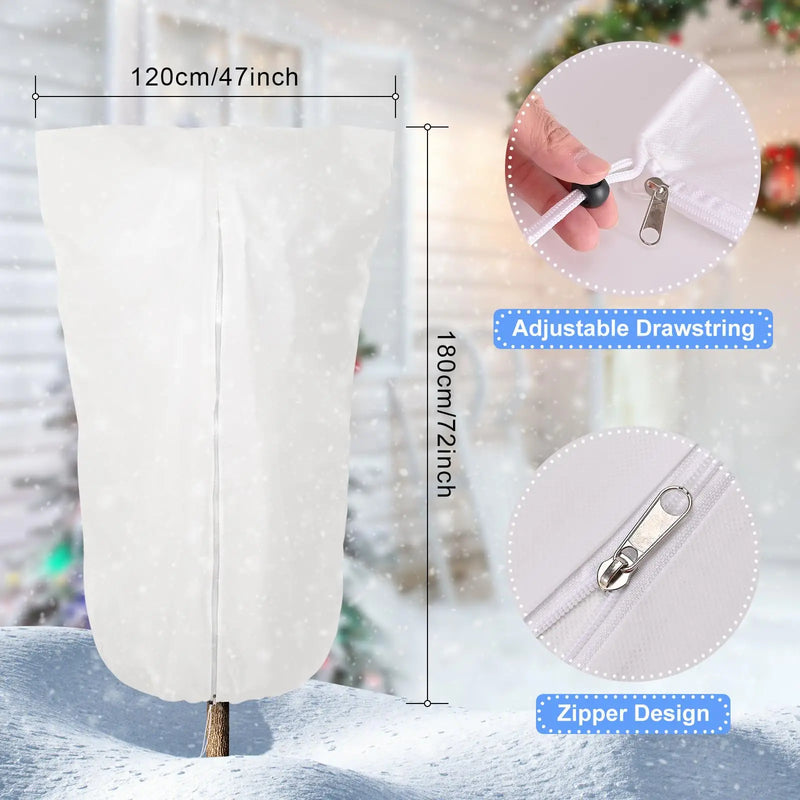 Housse d'hivernage à cordon pour plantes, blanc, beige ou vert, 60x80 à 120x180 cm