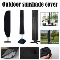 Housse de parasol droit ou déporté Oxford 210D noire, 17 tailles de 140 à 280 cm