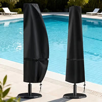 Housse parasol droit ou déporté toutes saisons, polyester, 6 hauteurs de 170 à 280 cm