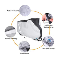 Housse vélo imperméable anti-UV avec trou d'antivol, 6 tailles de S à 3XL, 13 coloris