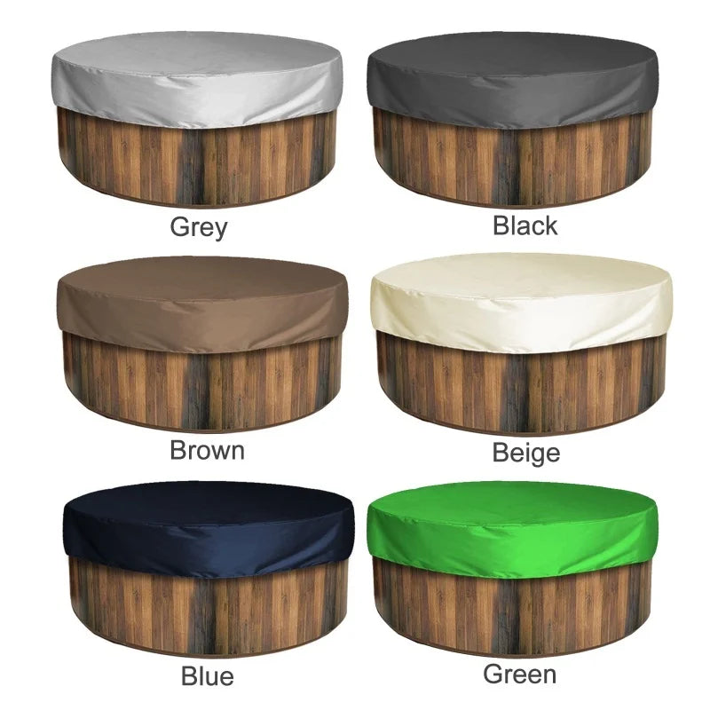 Housse ronde pour spa imperméable avec cordon de serrage, jusqu'à 200 x 30 cm, 5 coloris
