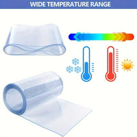 Bande de rideau PVC souple transparente 2 m x 18 cm, coupe-vent pour porte