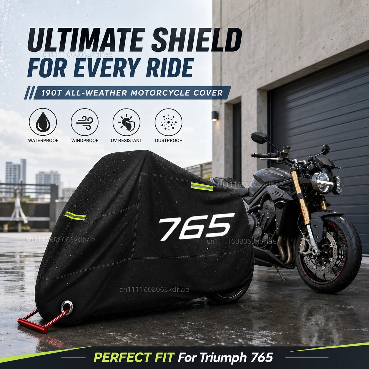 Housse moto pour Triumph Street Triple 765 et Daytona 675, Oxford 190T imperméable, 6 tailles