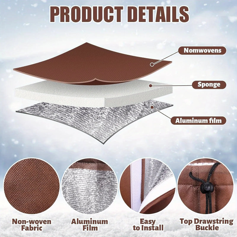Housse d'hivernage pour pied de palmier avec jupe isolante de 100 cm, marron ou gris