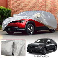 Housse voiture pour Mazda CX-3, CX-30, Mazda 3 et Mazda 6, polyester taffetas argent, imperméable anti-UV