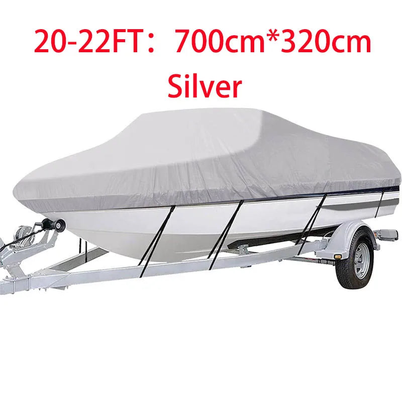 Housse bateau remorquable imperméable polyester 190T, 3 coloris, pour bateau de 3,35 à 6,71 m