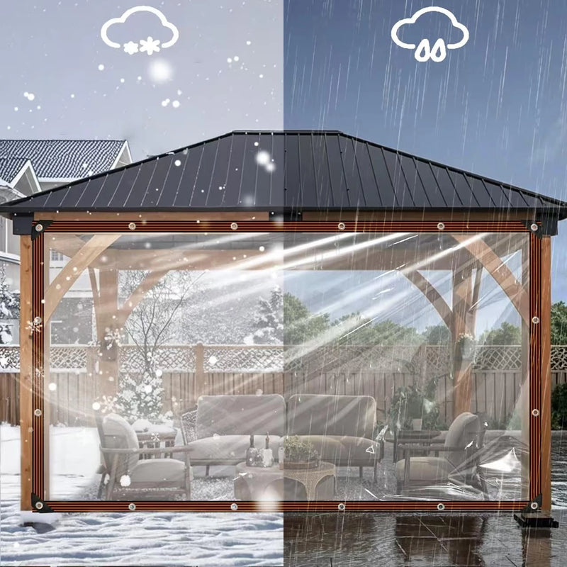 Bâche transparente imperméable à œillets en polyéthylène, 10 tailles de 2 à 6 m