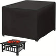 Housse brasero carrée imperméable 210T pour foyer de barbecue, 7 dimensions de 54 à 122 cm
