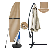 Housse parasol déporté imperméable Oxford 210D avec tige, 4 coloris, 205 à 280 cm