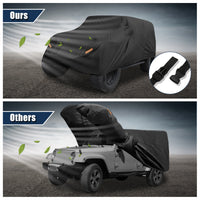 Housse voiture pour Jeep Wrangler 4 portes JK et JL 2007-2021, Oxford 210D noir