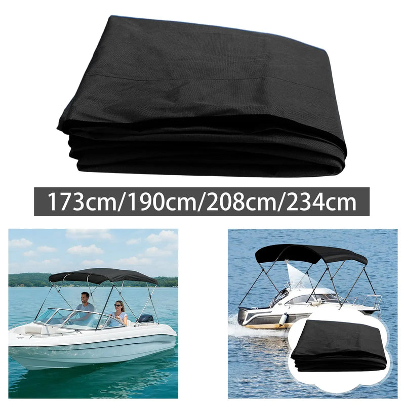Toile de remplacement pour bimini de bateau 4 arceaux, noire, Oxford PVC, 4 tailles