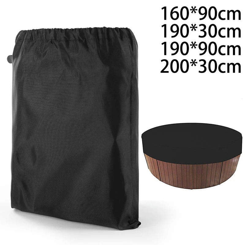 Housse ronde de spa imperméable anti-UV, 4 coloris, 6 tailles de 160 à 215 cm