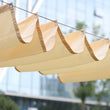 Voile d'ombrage ondulé rétractable imperméable en polyester 300D pour pergola