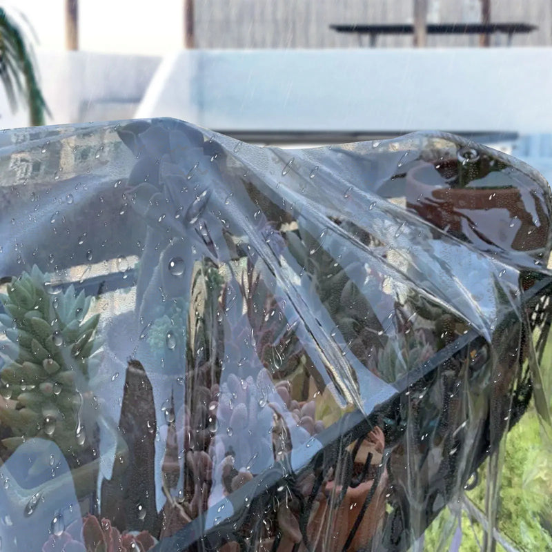 Bâche transparente PVC à œillets en aluminium, 12 tailles de 1x1,5 à 3x6 m