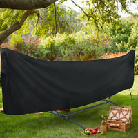 Housse de hamac sur support imperméable et anti-UV, noire, 285 x 80 x 17 cm