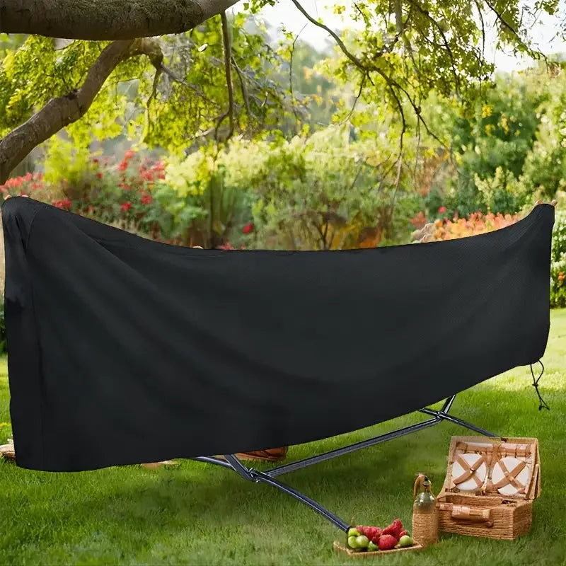 Housse de hamac sur support imperméable et anti-UV, noire, 285 x 80 x 17 cm